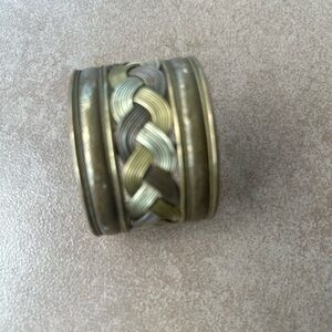 Braided Gold and Silver Cuff Bracelet